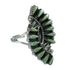 Authentic Sterling Silver And Turquoise Needlepoint Ring Size 8 RX62988
